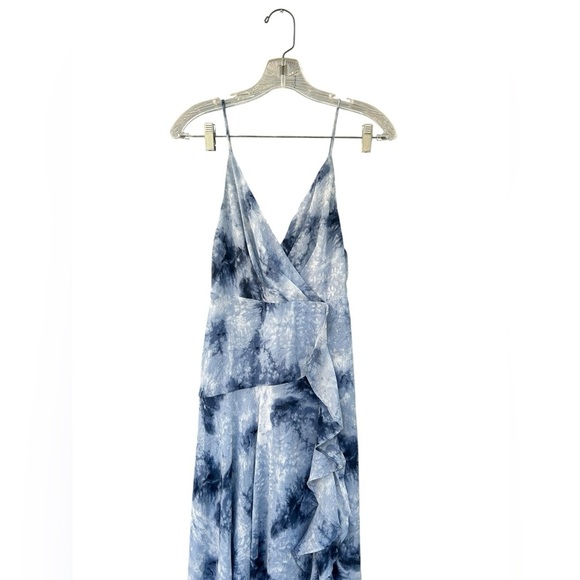 ASTR the Label Women's Blue Holland Ruffle Tie Dye Maxi Dress - Size XS - Picture 3 of 10